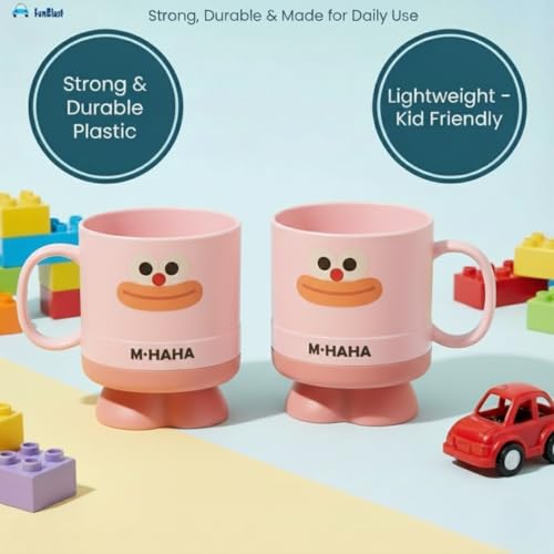 Image of FunBlast Milk Mug for Kids - 390 Ml; Unbreakable Mug for Kids, Milk Mugs for Kids Unbreakable - Milk Drinking Cup for Kids (Pink2)
