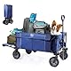 TIMBER RIDGE Heckklappe Faltbarer Klappwagen, Push-Pull-Strandwagen Faltbar, Seitentaschen, Camping, Garten, Einkaufen, 102kg Tragkraft, Blau