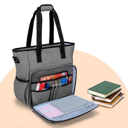 BAFASO Teacher Bag with Laptop Sleeve and Shoulder Strap, Large Teacher Tote Bag with Multiple Pockets3