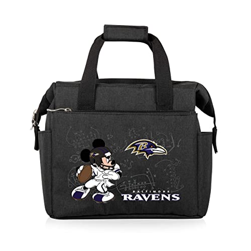 Image of PICNIC TIME NFL Mickey Mouse On The Go Lunch Bag - Soft Cooler Lunch Box - Insulated Lunch Bag, (Black)