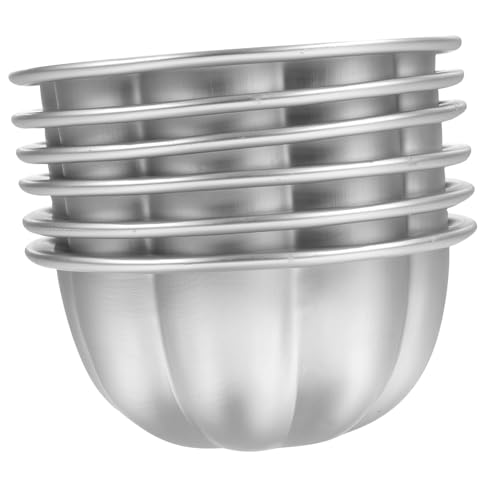 PERSELOSO 6個 アルミ合製プリン型 耐熱変形防止 速熱均一焼き型 多機能ケーキ焼き型 家用マフィンカップ 蒸し器対応