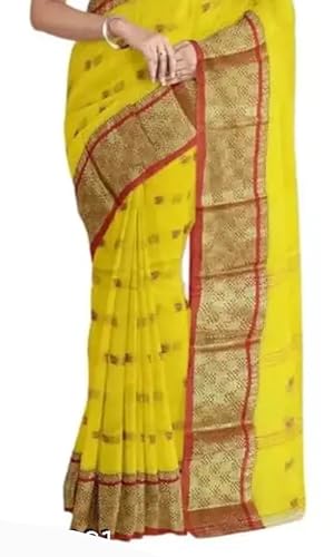 Generic yellow madurai silk saree – image 2