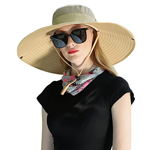 Image of Wide Brim Sun Hat for Men Women UV Protection Ventilated Summer Hats for Fishing Hiking Garden Beach