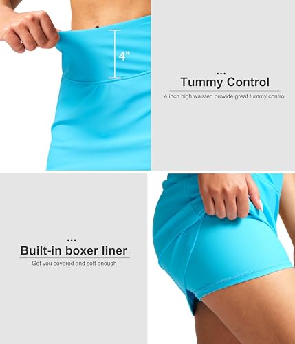 Image of SANTINY Women's 17'' Long Swim Skirt with Pockets High Waisted Modest Tummy Control Swimsuit Skirt Bathing Suit Bottoms