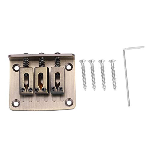 Preisvergleich Produktbild Redxiao 3 Saddle Bridge, solides, langlebiges Metallmaterial mit Korrosionsschutz Langlebigkeit Feine Verarbeitung und filigranes Design für die 3-Saiter-Box-Gitarre von DIY(#1)