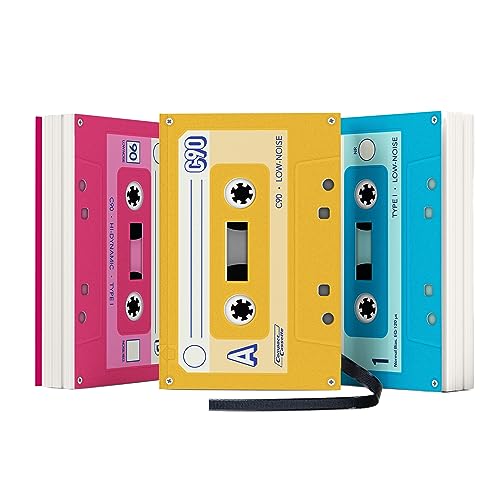 Suck UK Cuaderno de Música - Cuadernos con Diseño de Cinta Cassette - Set de 3 Mini Cuadernos Multicolor Retro miniatura 1