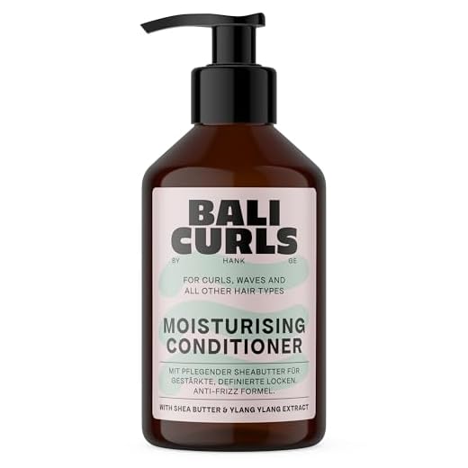 BALI CURLS Moisturising Conditioner – Feuchtigkeitsspendende Spülung mit Sheabutter, Kokosöl und Ylang-Ylang-Extrakt zur Pflege von Naturlocken – Vegane Haarspülung für trockenes Haar – 250ml