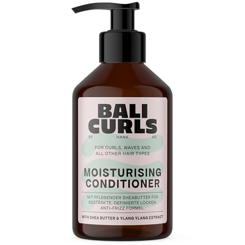 BALI CURLS Moisturising Conditioner Feuchtigkeitsspendende Spülung mit Sheabutter Kokosöl und Ylang-Ylang-Extrakt zur Pflege von Naturlocken Vegane Haarspülung für trockenes Haar 250ml