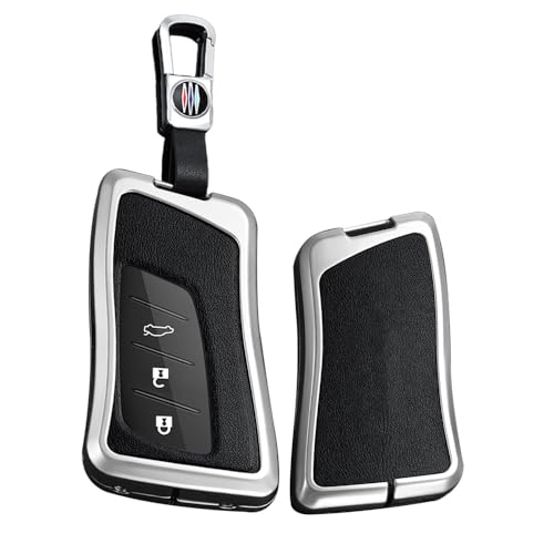 Étui de clé voiture Lexus UX250h ES300h RX450h LX570 Coque cuir argent 3 boutons