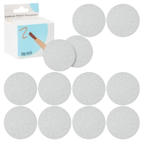 Sacapuntas de papel de lija de 100 piezas para lápices de cejas y dibujo