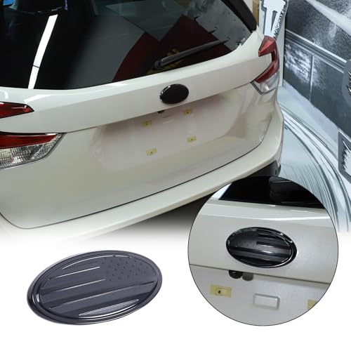 Image of Car Rear Emblems Trim Cover Compatible with Subaru Outback 2021-2025,ABS Car Logo Trim Cover,Tailgate American Flag Decoration Emblems Accessories (Rear)