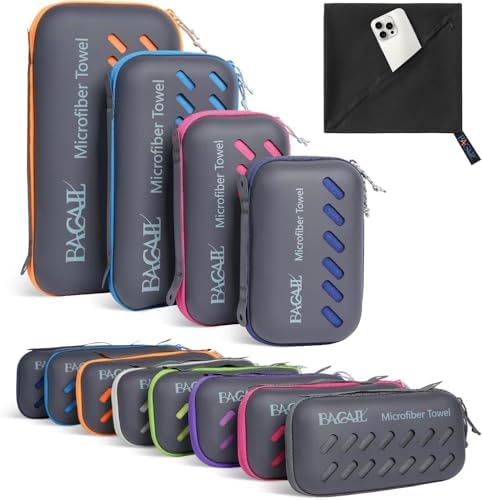 BAGAIL Camping Towel with EVA Case, Compact & Ultra Soft Microfib...