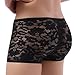 Cambkatl Men's Floral Lace Sheer Boxers Shorts See Through Bikini Sexy Lingerie Nightclub Underwear Shorts