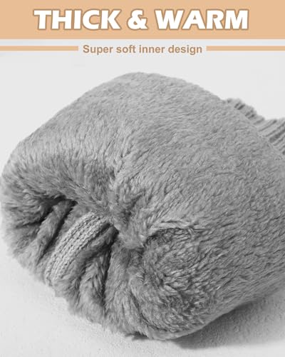 Chuarry 5 Pairs Women Fleece Lined Leg Warmers Warm Long Boot Socks Knit Thick Calf Warmers for Winter Ice Skating Daily Wear3