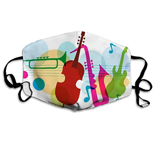 Reusable Nose Clip Scarf decoration, Adjustable Outdoor Covers music template notes guitar saxophone Perfect Reusable Cover