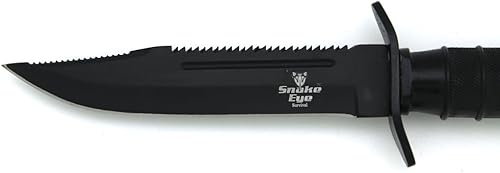 Miniatura 4 de Snake Eye Tactical Cuchillo de caza de hoja fija con kit de supervivencia y vaina, fósforos de pesca, anzuelos de pescado, agujas brújula (negro)