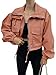 Tankaneo Womens Cropped Jacket Zip Up Lightweight Oversized Utility Anorak Coat with Pockets