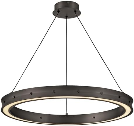 Fredrick Ramond Althea Medium Interior Chandelier - Integrated LED, Modern, Etched Diffuser - Satin Black Finish