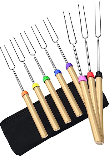 DIKER Grillspieße Teleskop Marshmallow, Stockbrot Stöcke Roasting Sticks Schaschlikspieße, Lagerfeuerspieße Edelstahl Ausziehbar, Grillstab, Grillbesteck Set für Camping Grill (8er Pack, Edelstahl) DIKER Grillspieße Teleskop Marshmallow, Stockbrot Stöcke Roasting Sticks Schaschlikspieße, Lagerfeuerspieße Edelstahl Ausziehbar, Grillstab, Grillbesteck Set für Camping Grill (8er Pack, Edelstahl)