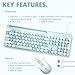 X9 Wired Keyboard and Mouse Combo with Backlight - Silent Round Keycaps, Phone/Tablet Dock, 109 Fullsize Keys, Cute Colorful Blue Keyboard, Aesthetic and Pastel Keyboard for Laptop, PC and Chrome