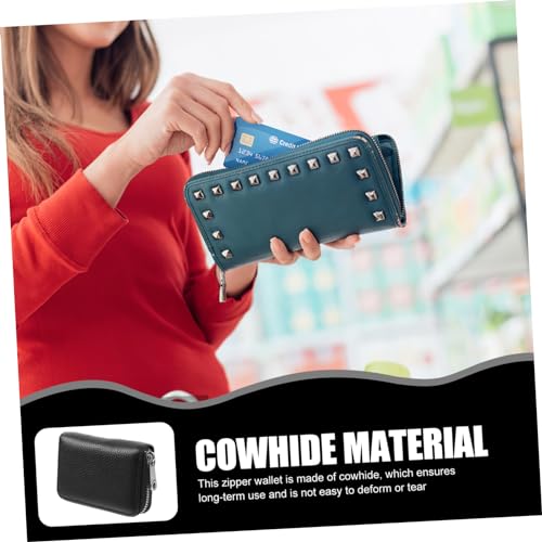 Compact Zipper Wallet for Women Stylish Card Organizer with Multiple Slots Lightweight Design for Outdoor Shopping and Travel Classic Black Accordion Card Holder 5