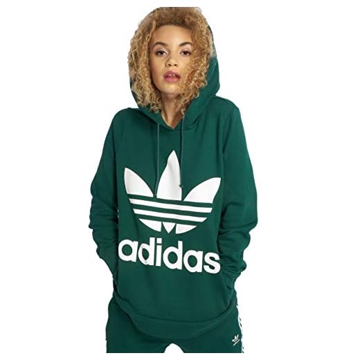 adidas Trefoil Hoodie Sudadera con Capucha Para Mujer, Verde (Green), 32