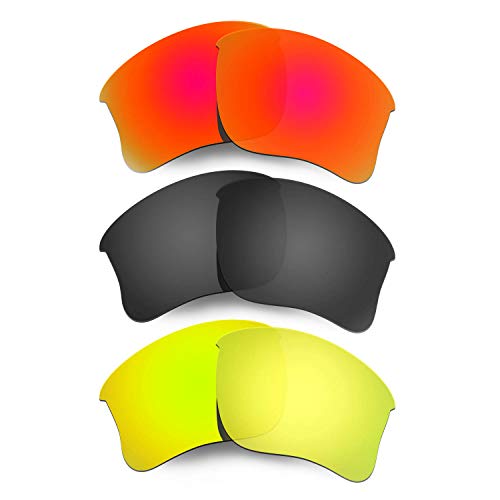 Lentes de recambio negras polarizadas para reparar gafas Flak Jacket XLJ
