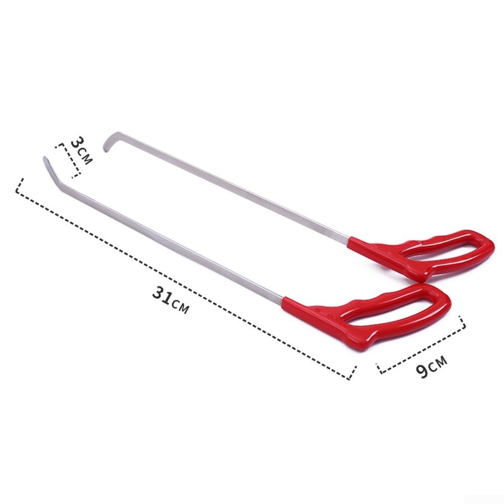 Kit d'outils de réparation de bosses sans peinture avec barre de biche en acier inoxydable et crochets pour carrosserie automobile et débosselage (31 cm)