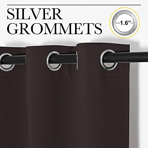 Image of NICETOWN Triple Weave Microfiber Energy Saving Thermal Insulated Solid Grommet Blackout Curtains for Bedroom (2 Panels, 42 inches by 63 Inch, Toffee Brown)