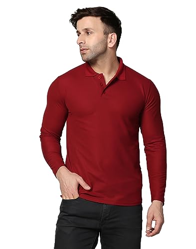Image of INKKR Men's Soild Full Sleeve Polo Neck T-Shirt Combo