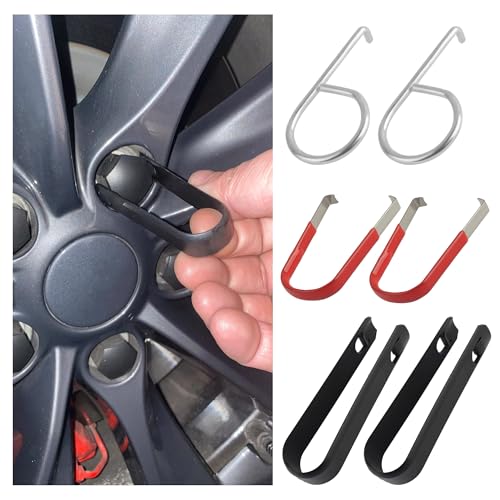 Figpade 6PCS Lug Nut Cover Removal Tool Set with 3 Type Tools,Hubcap Removal Tool for Effortless Removal of Wheel Nut Caps,Universal Center Cap Removal Tool for Most Vehicles