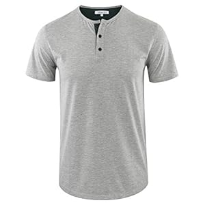 Vetemin Men’s Casual Soft Solid Retro Workout Gym Short/Long Sleeve Active Sports Henley Tee Shirt