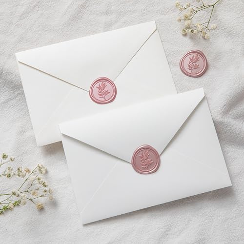 PONATIA Wax Seal Stickers -Rose Gold Wedding Invitation Seal Stickers, 50 Pcs Self- Adhesive Stickers, Perfect for Invitation Cards, Envelopes Christmas Cards, Gift Wrapping, Party Menu Decor - Thumbnail 5