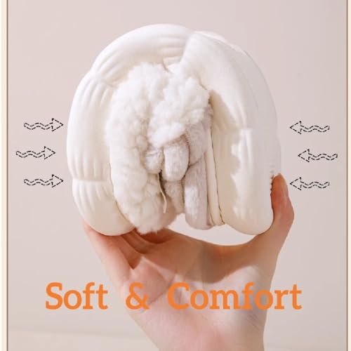 Women's Winter Plush Bow Slippers - Warm Fuzzy Lining, Non-Slip Sole, Indoor/Outdoor - Machine Washable Shoes3