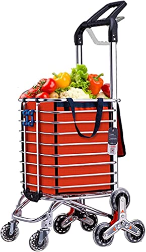Einkaufstrolley Klappbar Einkaufswagen Sackkarre Faltbarer Rollwagen 35 Kg Tragkraft Drehgriff Einteiliger Aluminium…