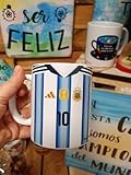 Taza de cerámica 'Camiseta Argentina'. Messi. Argentina. Campeón del mundo. Origina. Personalizado
