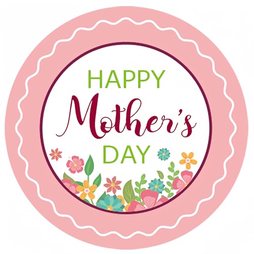 60 Pcs Happy Mother's Day Stickers, 2Inch Floral Gift Labels Stickers Self-Adhesive Labels Stickers for Mother's Day Envelope Seal Cards Boxes Gift Wrap Party Decorations