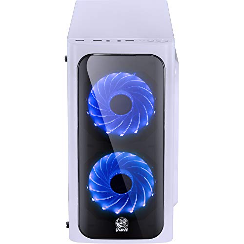 GABINETE MID-TOWER VENUS BRANCO COM 2 FANS LED AZUL LATERAL EM ACRÍLICO - VENBCAZ2FCA - PCYES
