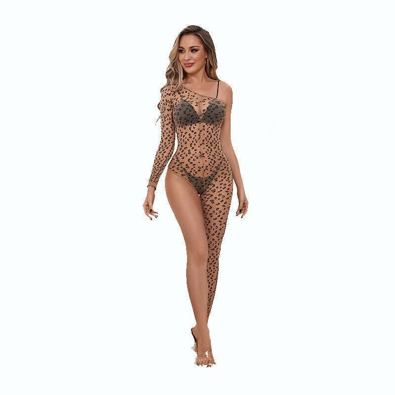 Fishnet Bodysuit Lingerie Babydoll Mesh Nightwear for Women Mesh Sheer Leopard Badydoll for Girl-image-43