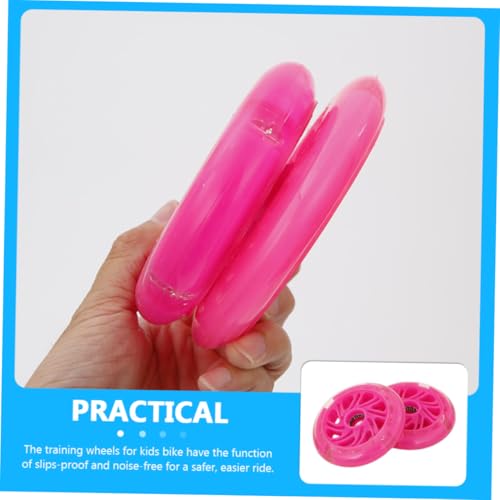 2 Piezas Ruedas Auxiliares para Bicicleta con Diseño Luminoso de PU, Antideslizantes y Resistentes para Entrenamiento miniatura 5