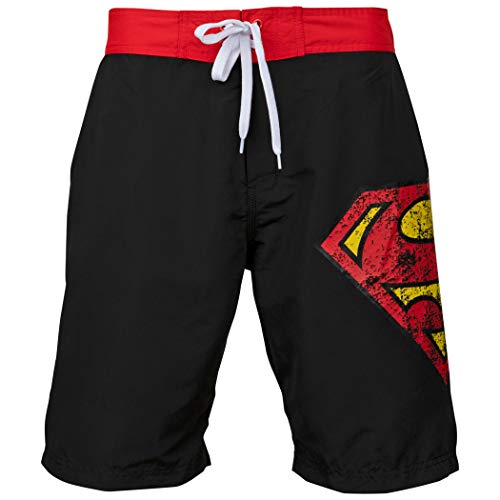 Underboss Superman Symbol Black Swim Board Shorts Small (28-30)2
