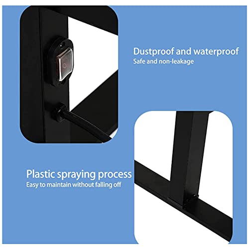 Toallero de pie calefactable negro con interruptor impermeable de 100 W 6