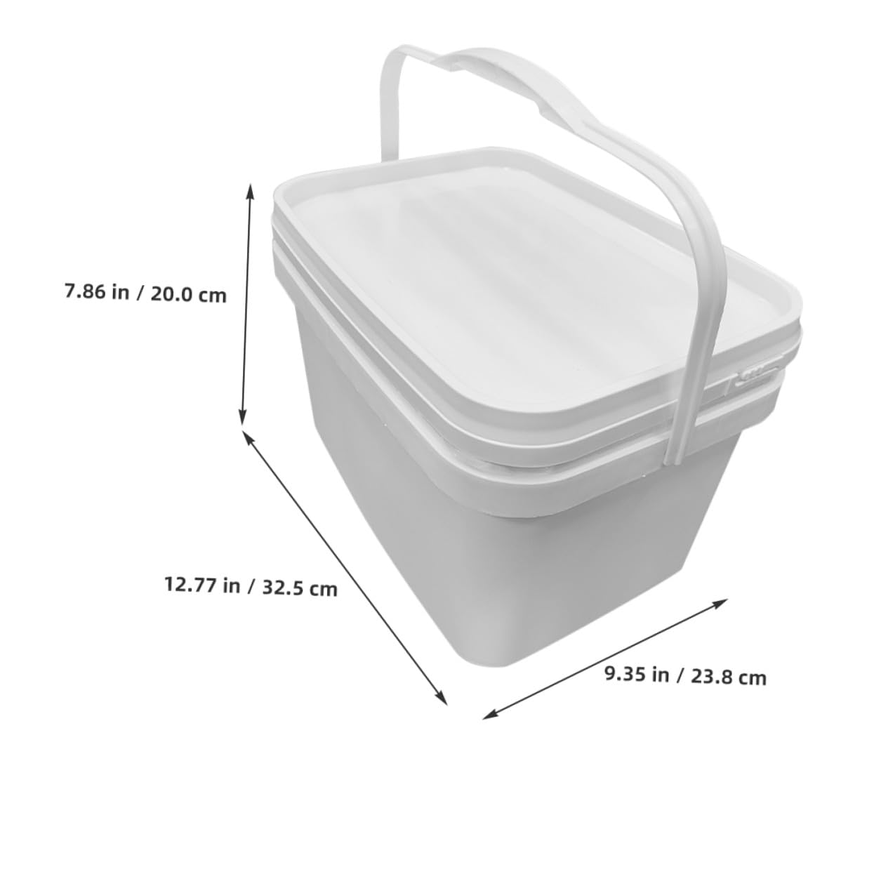 Toddmomy Secchiello di Vernice Bianco 10l in Pp con Manico e Coperchio, Facile da Trasportare e Versatile per Uso Multiplo