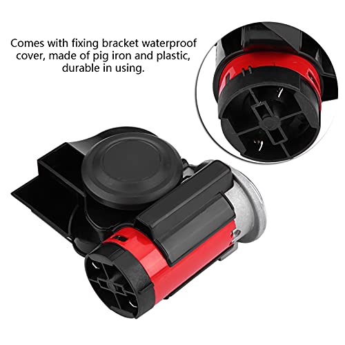 Ultra compacte dubbele luchthoorn, 12V 139DB ruwijzer kunststof elektronische slak hoorn duurzame luide elektronische slak met bevestigingsbeugel voor motorjacht boot waterdichte hoes - Image 6