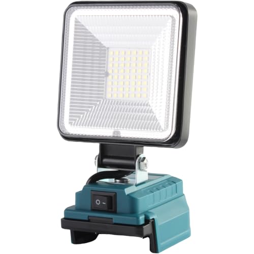 Lámpara con batería para Bosch 21 V, 50 W, 4000 lm, luz de trabajo LED, batería, foco portátil para obras de construcción, foco con tipo C y carga USB, para reparación de coches, iluminación doméstica