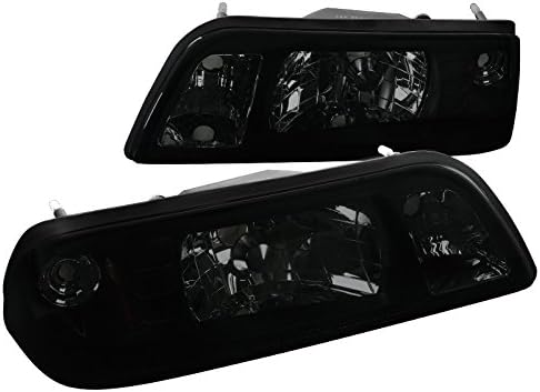 Spec-D Tuning 2LCLH-MST87G-RS Ford Mustang Lx Gt Smoked Headlights w/Corner Lamps 1Pc.