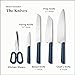Caraway 14-Piece Kitchen Prep Set - Kitchen Knife Set & Wooden Utensil Set - Made With Premium German Steel Blades & FSC-Certified Birch Wood - Non-Toxic Materials - Includes Organizer - Navy
