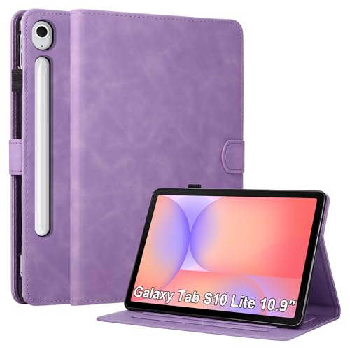Étui pour Samsung Galaxy Tab S10 Lite 11,9 pouces en cuir PU violet haute finition business