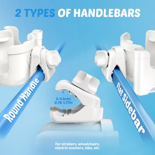 Image of Guiseapue 2-in-1 Stroller Cup Holder Phone Holder, White, Baby Essentials