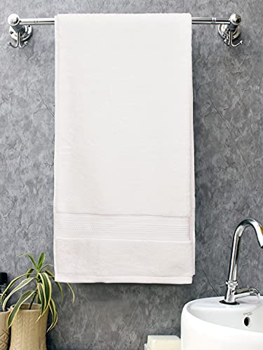 Image of Bombay Dyeing Super Ultrx Zero Twist Plain Dyed 650 GSM Cotton Bath Towel - Ultrx (White)